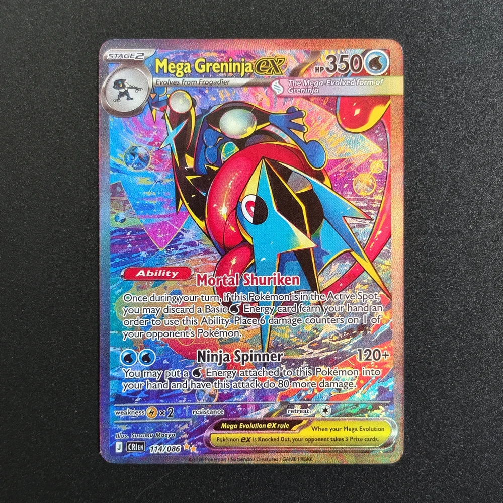 Фото Коллекционные карты Pokemon: Ninja Spinner CRI, Mega Greninja EX, Floette, Cinccino, Dragalge (английская версия TCG) №3