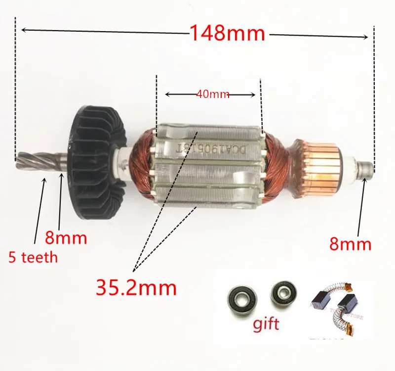 AC220-240V двигатель Armatur двигатель 5 зубьев для HITACHI DH24PB3 DH24PC3 360720E C210716E якорь