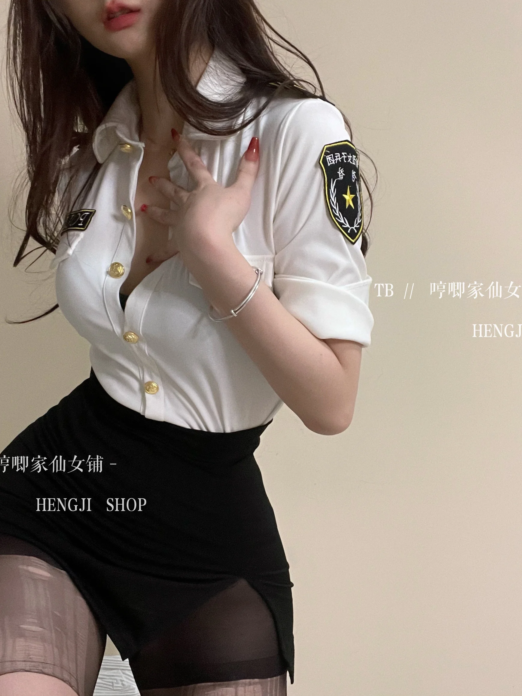 

Anime Sweet Cosplay Uniform Maid Secretary Teacher Hot Sexy T Shrit Mini Dress Slim Skinny Korean Women Tops 2022 Summer 8CD
