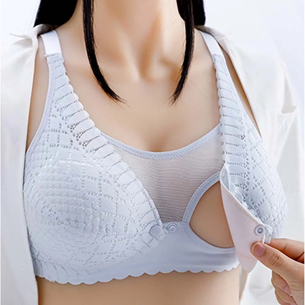 

1Pack Pregnant Women Postpartum Front Buckle Anti-sagging Breastfeeding Bra Unwired Push Up Breastfeeding Bra Plus Size Bra