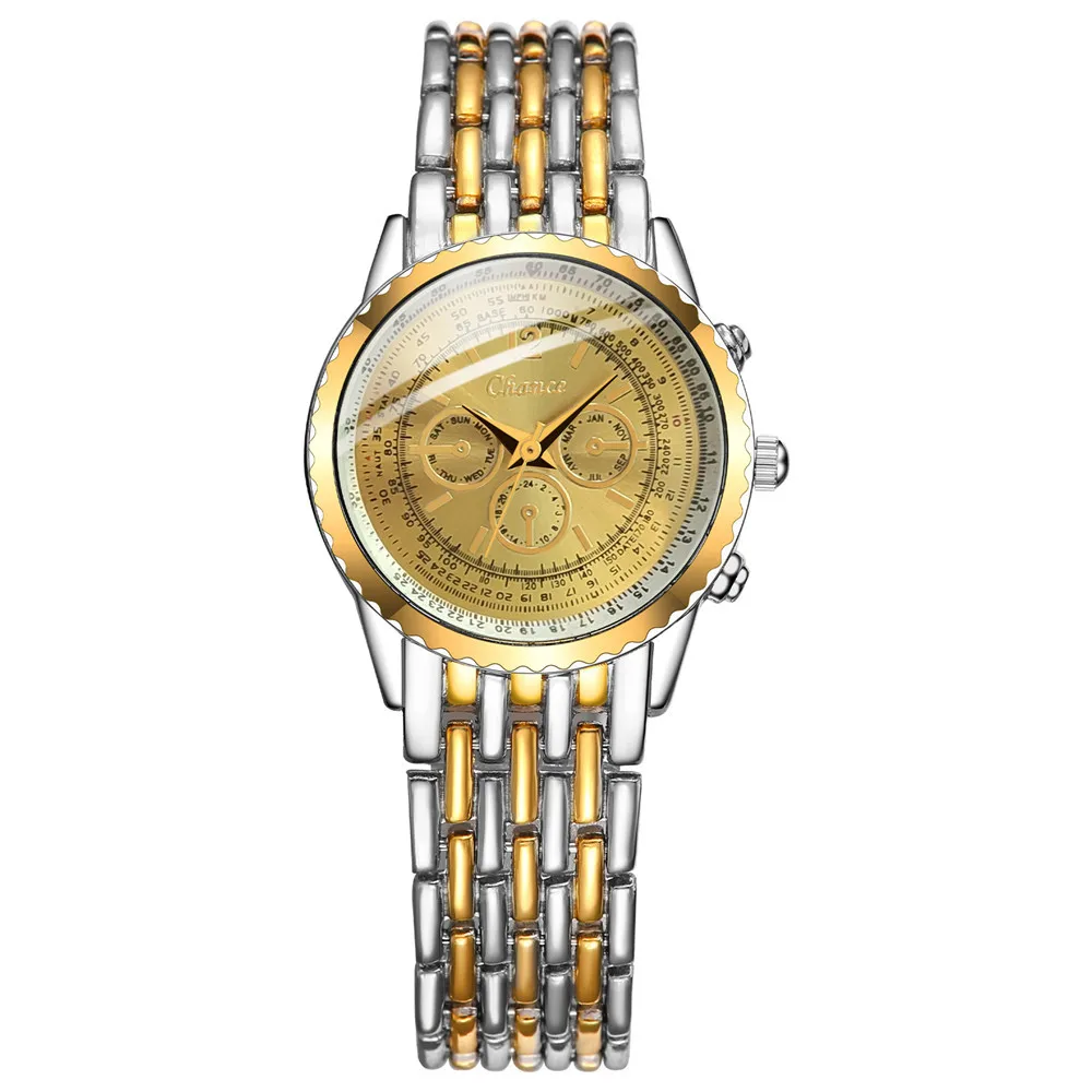 Часы наручные женские кварцевые с тремя отверстиями модные повседневные