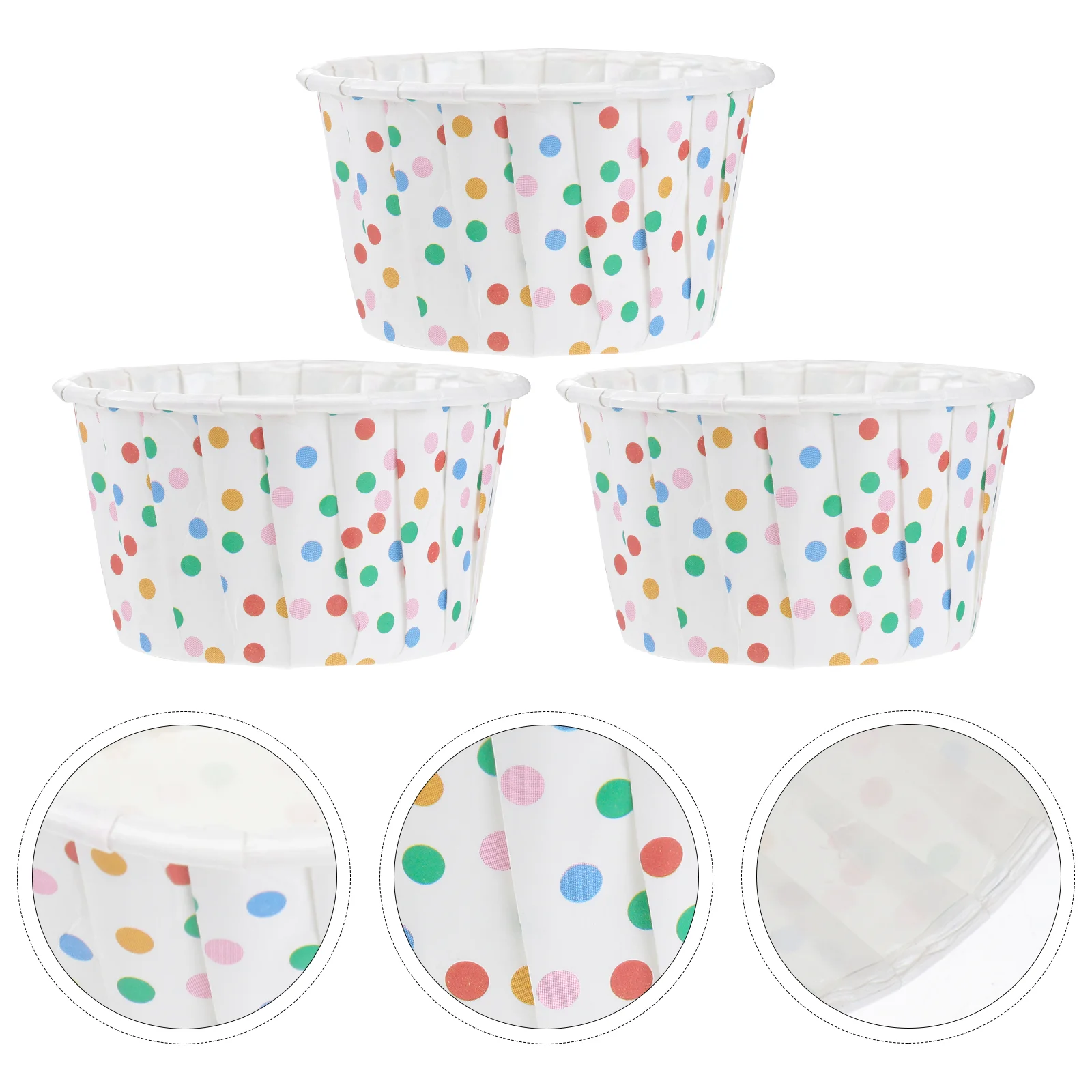 

5oz 100 Pieces Paper Cups Cake Cup Dessert Bowls Dessert Cups Colorful Dot Paper Cups Party Supplies Treat Cups for Sundae,