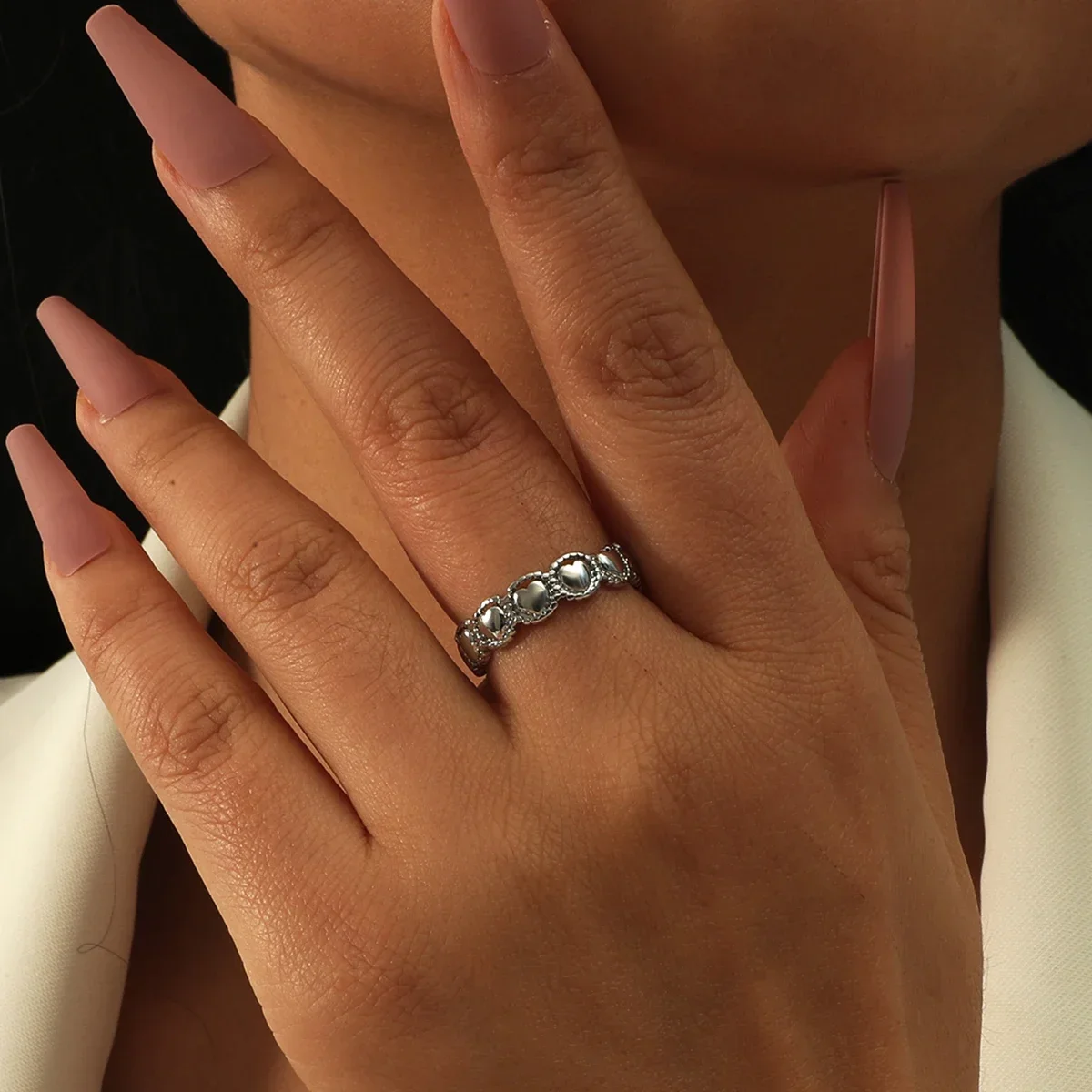 Amazon Оптовая продажа без потери цвета Женское кольцо из титановой стали Премиум