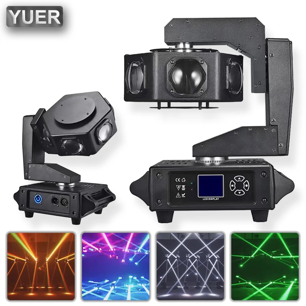 Фото YUER 6X40W RGBW светодиодный светильник с подвижной головкой и одной летающей магнитной подсветкой для DJ Disco Stage Prom Bar Party Dance Floor Club DMX512 14/16CH №1