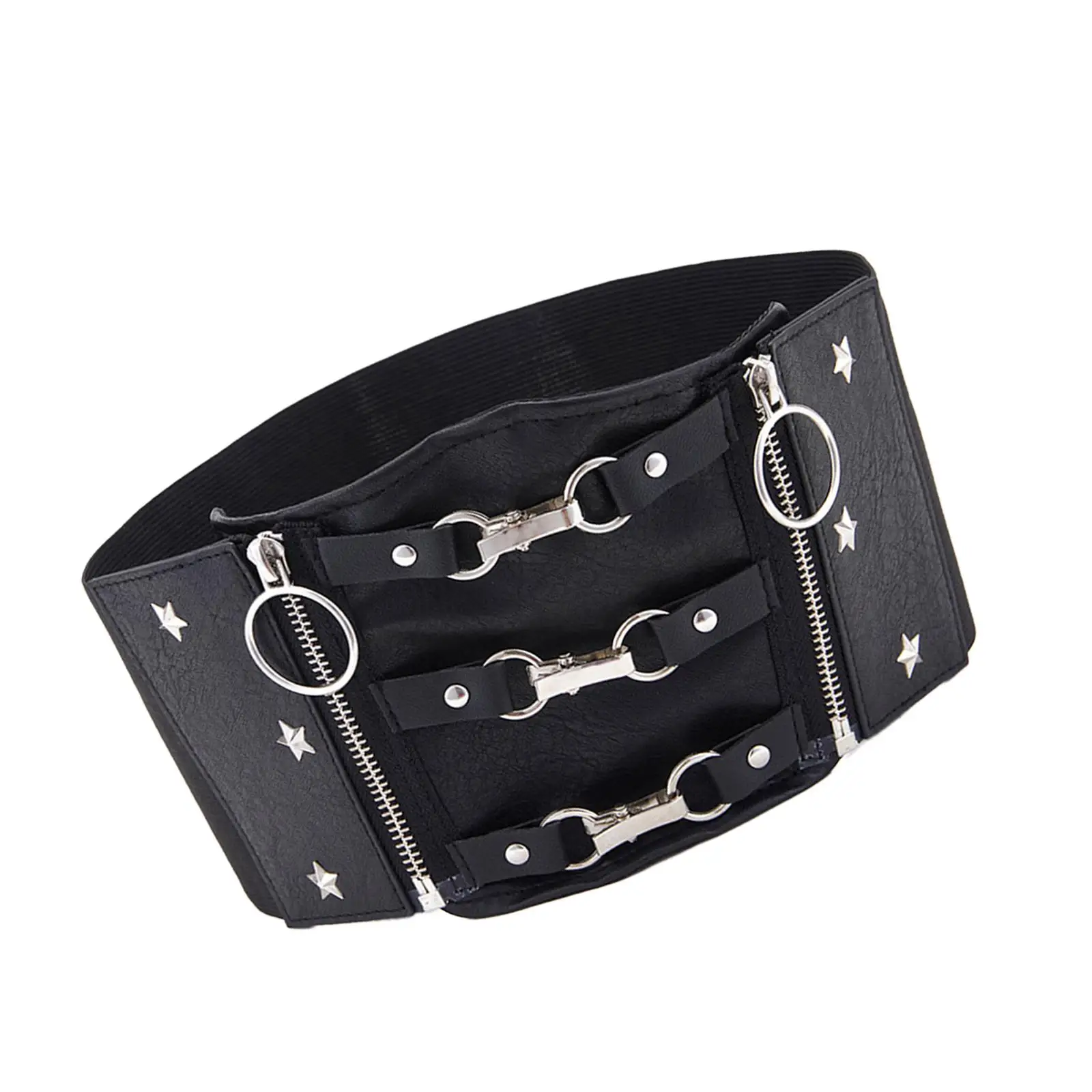 

Ремень из искусственной кожи в стиле стимпанк, широкий модный пояс на молнии с пряжкой для женских платьев, пояс, корсет, ремни для клуба и Ко...