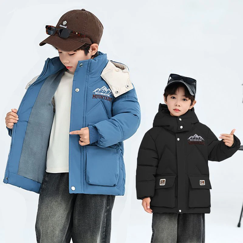 2024 зимнее детское хлопковое пальто для мальчиков детская плюшевая утепленная
