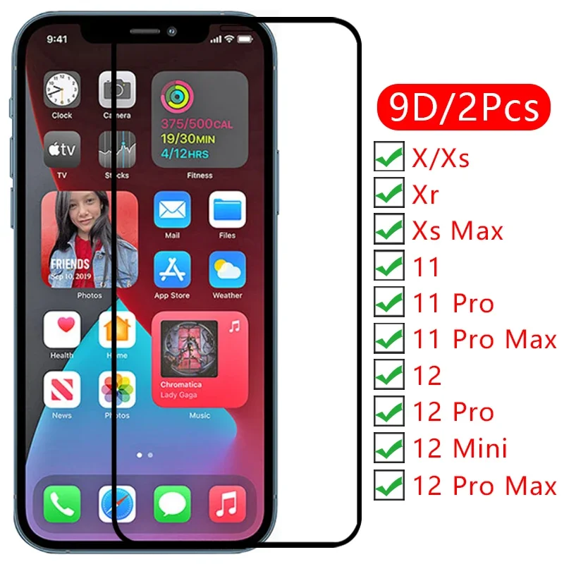 9d защитная пленка для экрана из закаленного стекла iphone 11 12 pro max mini xr sx xs mas чехол на