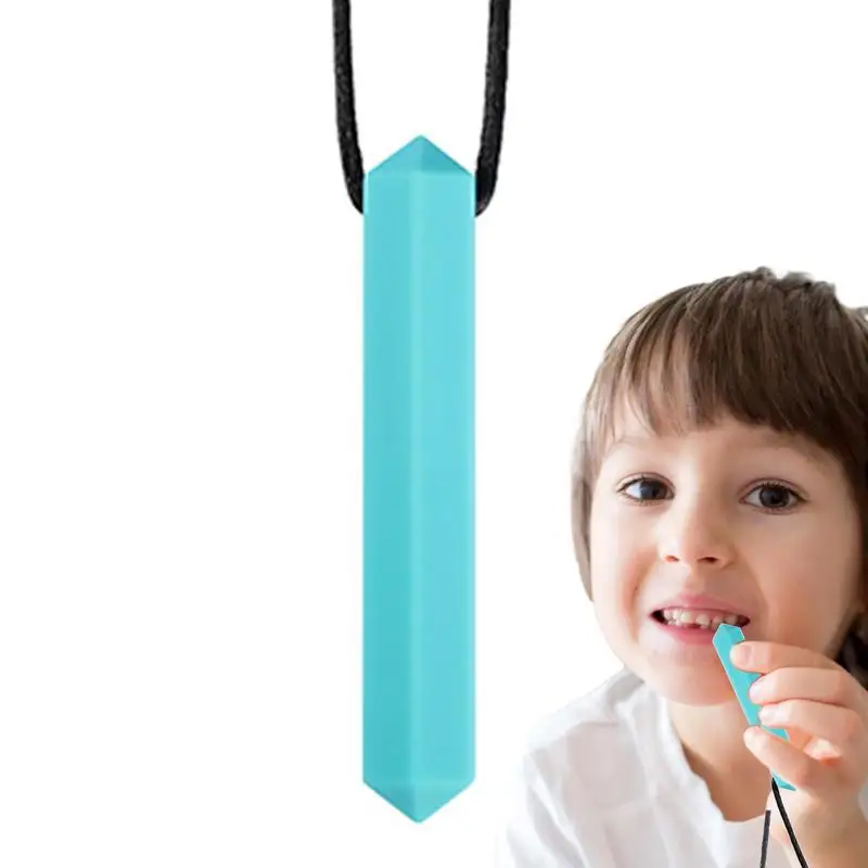 

Baby Silicone Teether Kids Chew Necklace Sensory Chewy Pendant Teething Toys Gem Teether For Autism ADHD Special Needs
