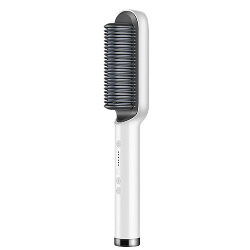

PTC Heating Hair Straightener Curler Brush Hair Electric Hair Comb Brush Straight Curler Beard Brush EU Plug