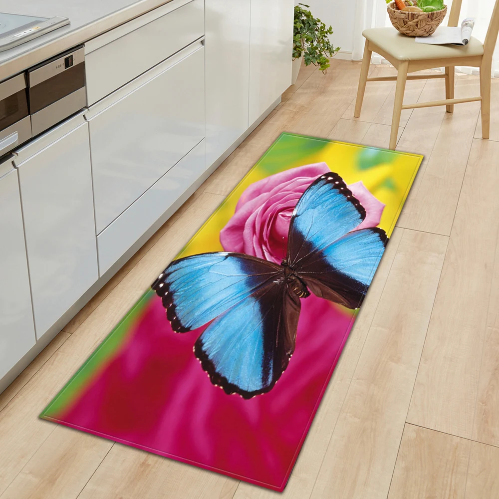

Креативный простой напольный коврик с принтом бабочки для дома, для спальни, гостиной, детский нескользящий ковер, домашний декор, Alfombra
