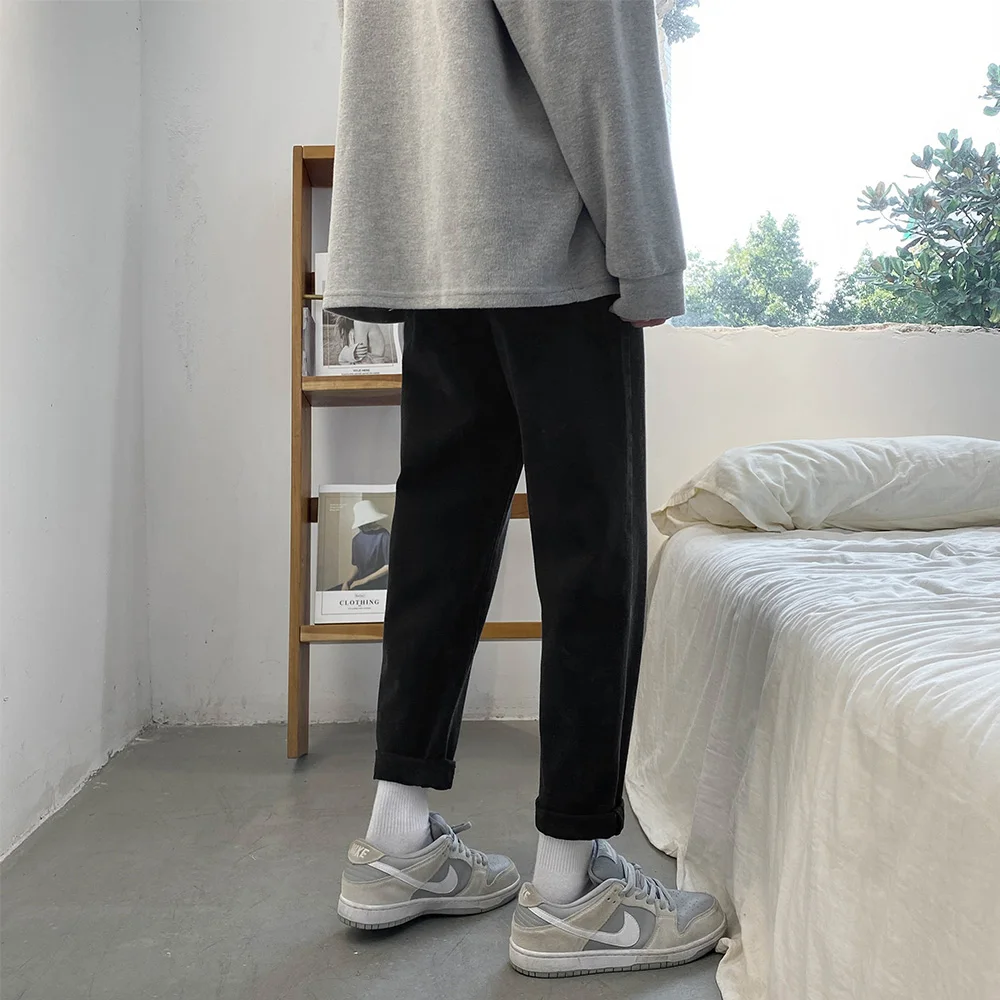 Tapered Jeans Men Women Smile Print Fashion Korean Style Micro-cone Slim Fit Pants Pencil Denim Trouser Size 28-34