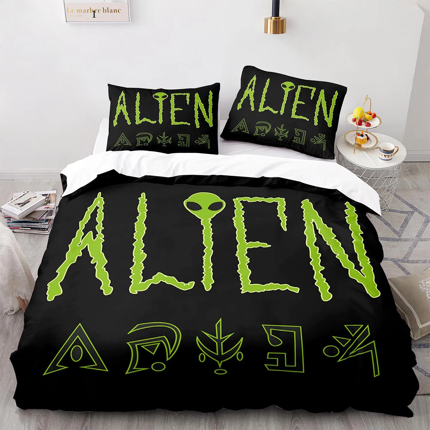

Alien Painting Multiple Color Duvet Cover Set Bed Sheet Pillowcases Luxury Queen Comforter Bedding Sets