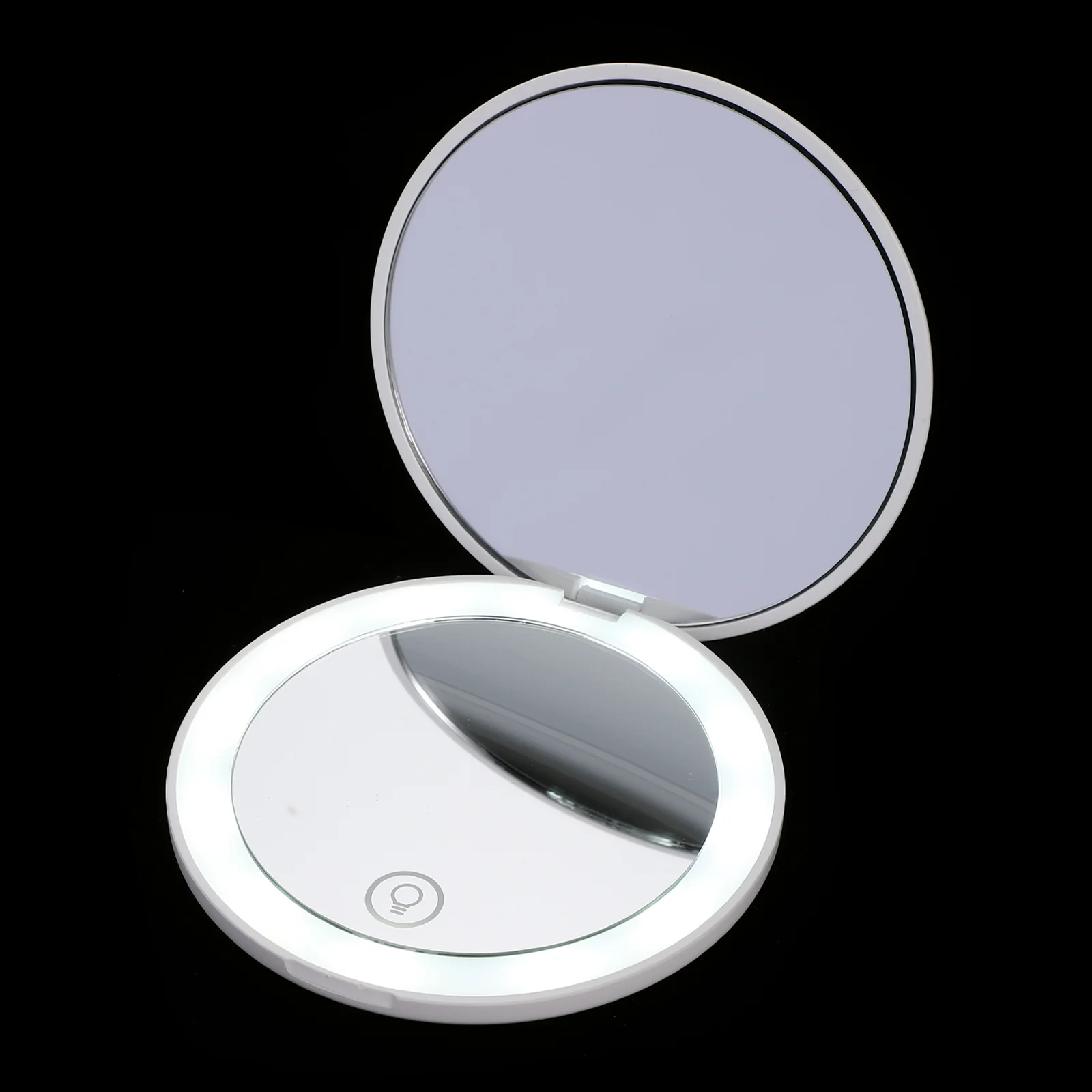 

Mirror Makeup Compact Led Pocket Travel Small Folding Lightsided Double Magnification Hand Portable Cosmeticmagnifying Vanity