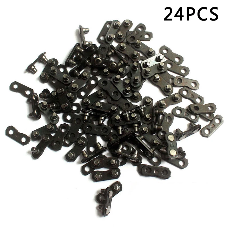 

24 Sets 0.325" .050 & .058 Chainsaw Chain Master Links Repair Preset Tie Straps For Carlton Stihl Husqvarna Oregon Garden Tool