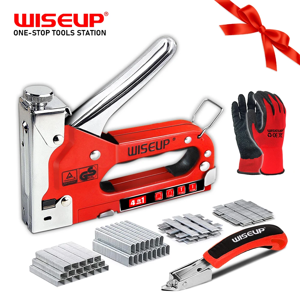 WISEUP 4 in 1 Stapler Furniture Heavy Duty Staple Gun Constr