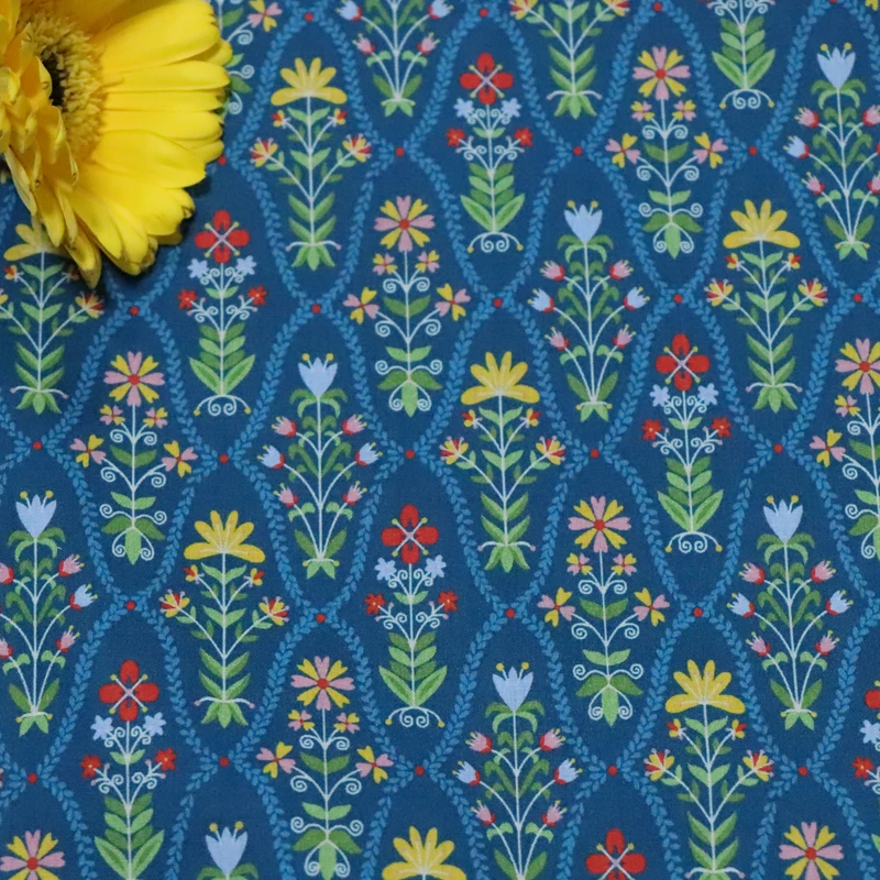

Angele Floral 100% Cotton 80S Like Liberty Fabric Digital Printed For Sewing Cloth Dress Skirt Kids Designer Poplin Tela