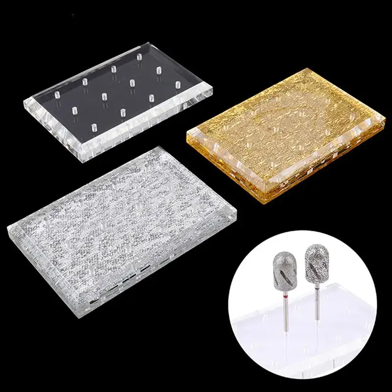 

Акриловая витрина для маникюра и педикюра, прозрачный выставочный стенд с 12 держателями для фрез, 1 шт.