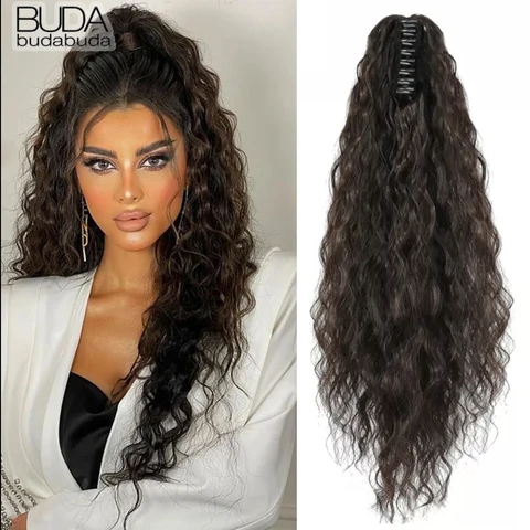 Синтетические кудрявые накладные волосы BUDABUDABUDA для конского хвоста