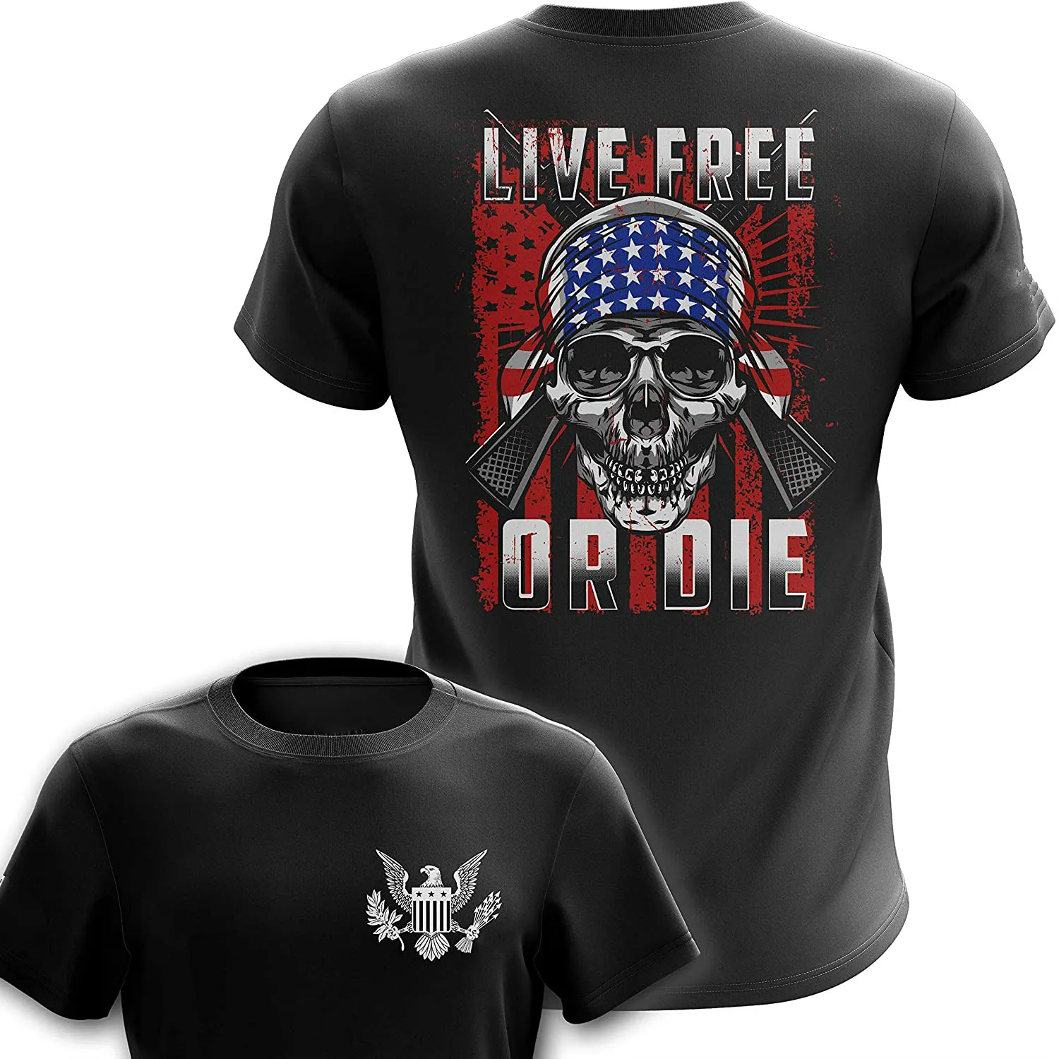 Купи Live Free or Die. US Patriotic Second Amendment T Shirt 100% Cotton Short Sleeve O-Neck Casual Mens T-shirts New Size S-3XL за 592 рублей в магазине AliExpress