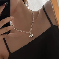 new silver ins love necklace irregular chain fashion design womens jewelry korean necklace birthday gift fashion jewelry