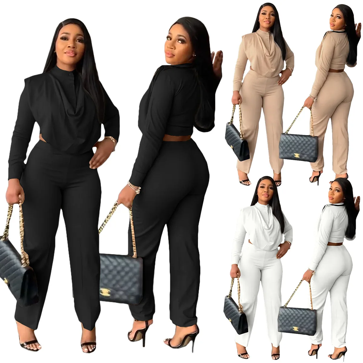 

Long sleeve trousers set for autumn and winter, two-piece suit