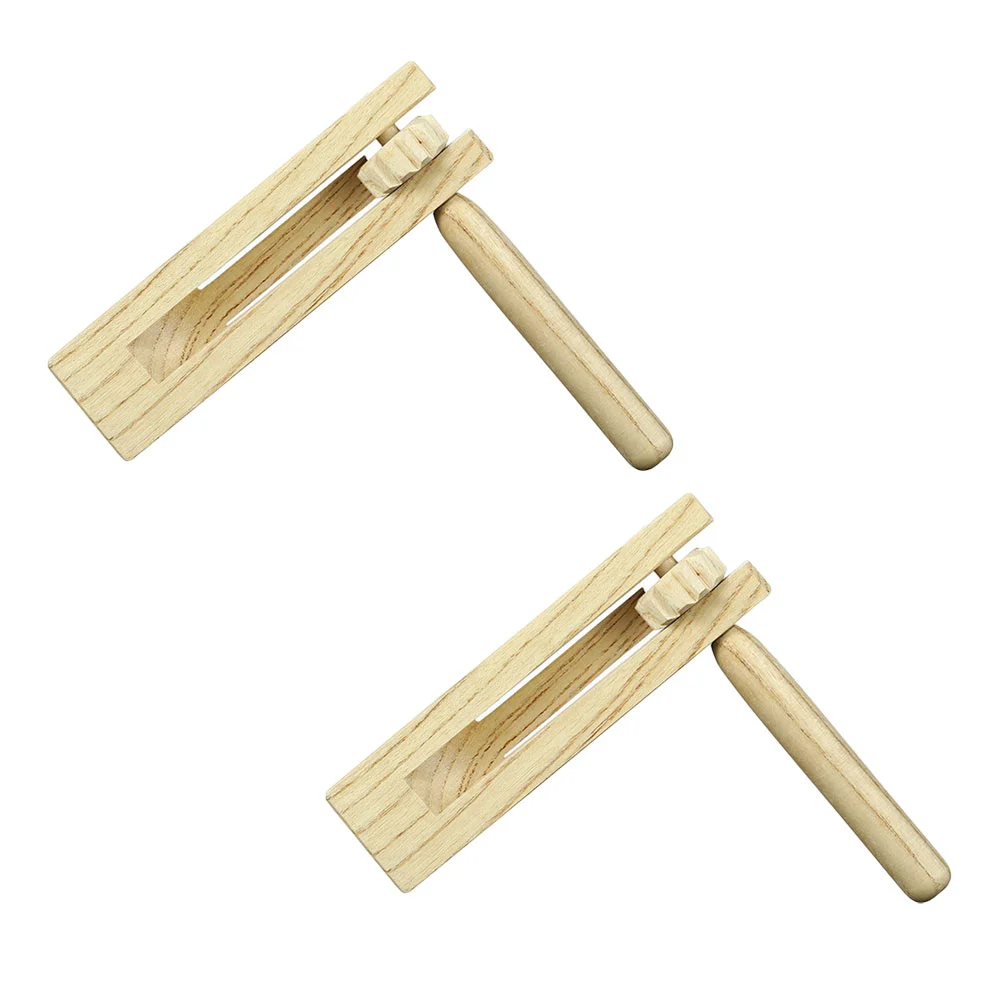 

2pcs Kids Wooden Percussion Traditional Matraca Matraca Ratchet Sports Loud Wooden Party Noisemaker