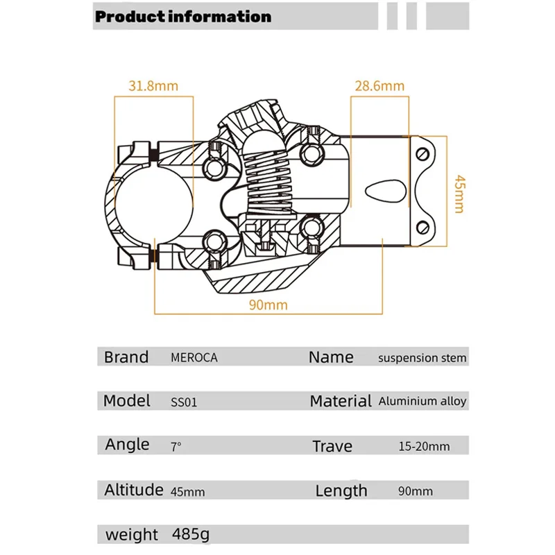 Вынос Велосипеда MEROCA MTB 90 Мм Регулируемое Крепление На Руль Шоссейного И Горного