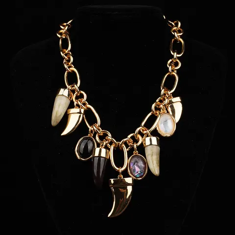 Золотое ожерелье с рогом WEALTHYBOO  для женщин