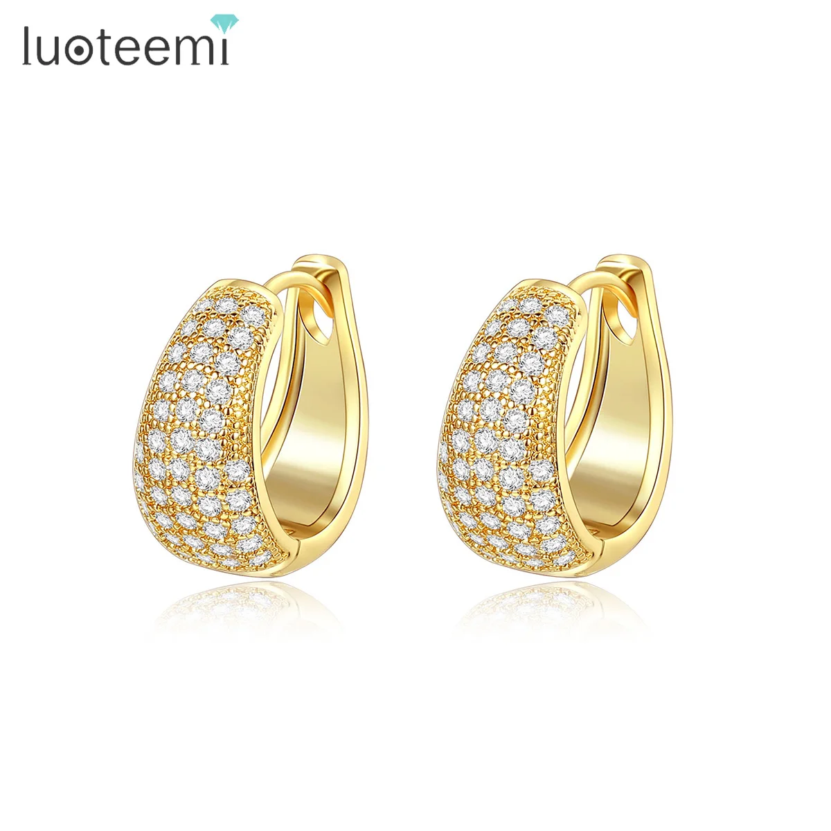 

LUOTEEMI Trendy Stereo Hoop Earring for Women Party Luxury Fashion Cute Unique Design Aretes De Mujer Female Christmas Gift