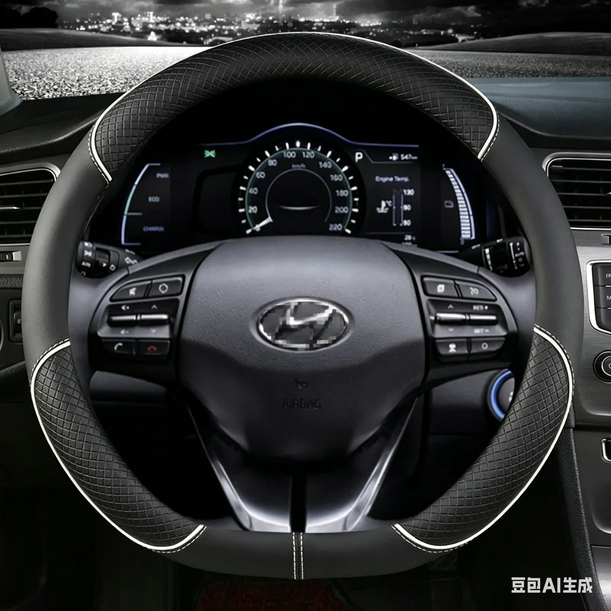 Фото Чехол на руль D-образной формы из искусственной кожи для Hyundai Ioniq 2016-2022 годов, автомобильные аксессуары для интерьера №3