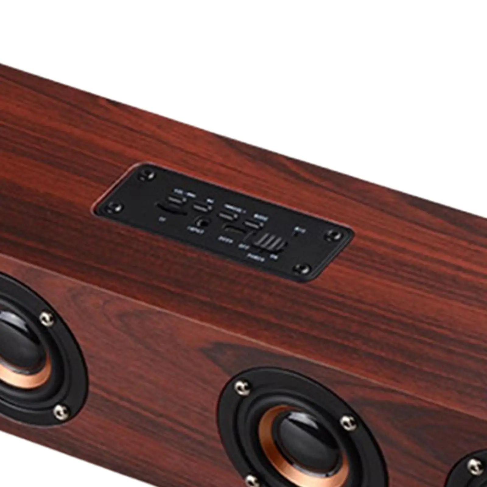 

Wireless Wooden Soundbar Retro Long Bar 4 Speakers TF Card for Home Office