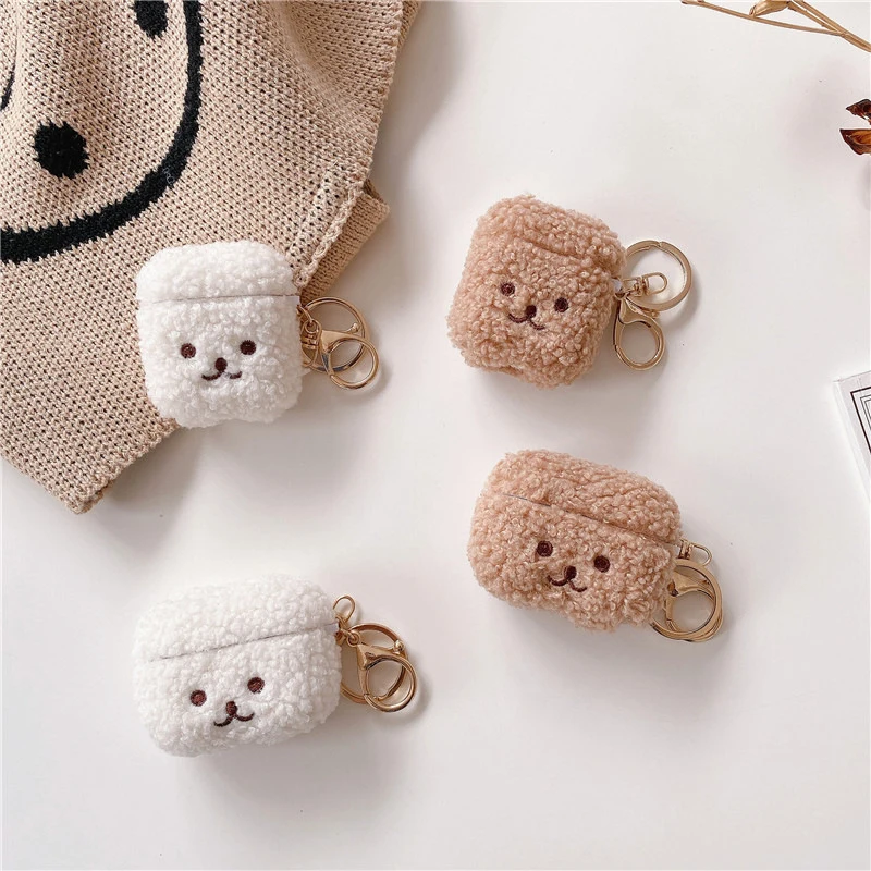 

3D Earphone Case For AirPods Pro Case Cute Shark Bear Cover For Apple Air pods 1 2 3 Wireless Bluetooth Earburd Cases Keychain
