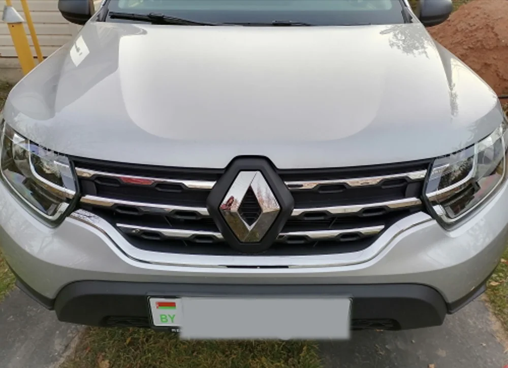 

Передняя крышка решетки радиатора автомобиля, хромированная защитная наклейка из нержавеющей стали для Renault Duster 2018-2023