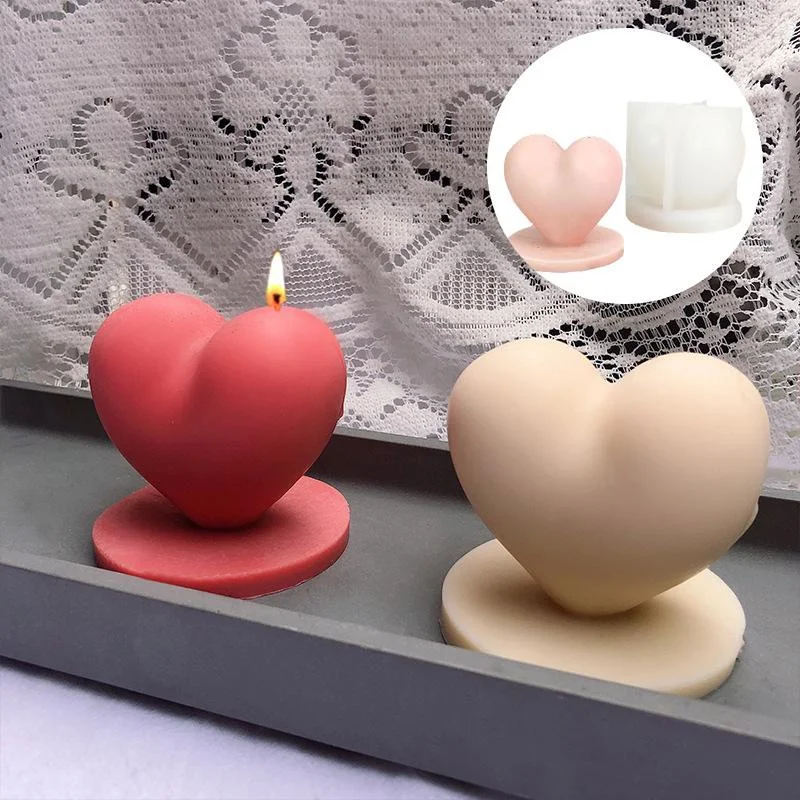 

Love Candle Silicone Mold Cake Decoration Handmade Soap Plaster Decor for Silicone Mold Valentine's Day Gift Making Mould