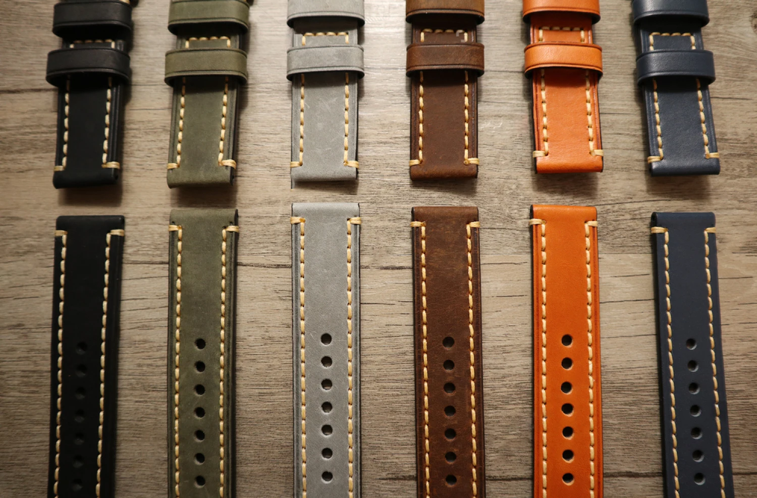 leather watch band strap compatible with all model b-r-e-i-t-l-i-n-g professional 24mm titanium bracelet 181E/Bracelet 24mm 383A enlarge