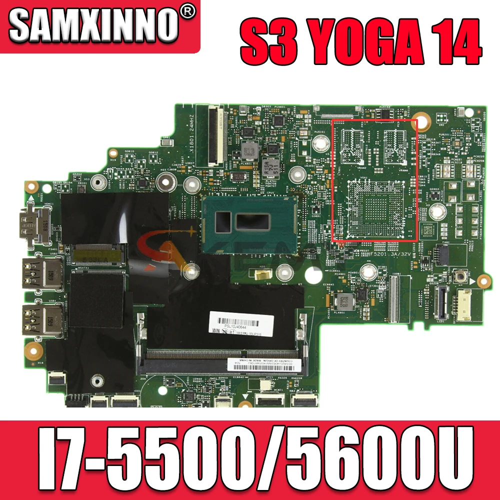 

Материнская плата для ноутбука Lenovo Thinkpad S3 YOGA 14 13323-2 448.01110.0021, CPU I7-5500/5600U DDR3 100%, полностью протестирована