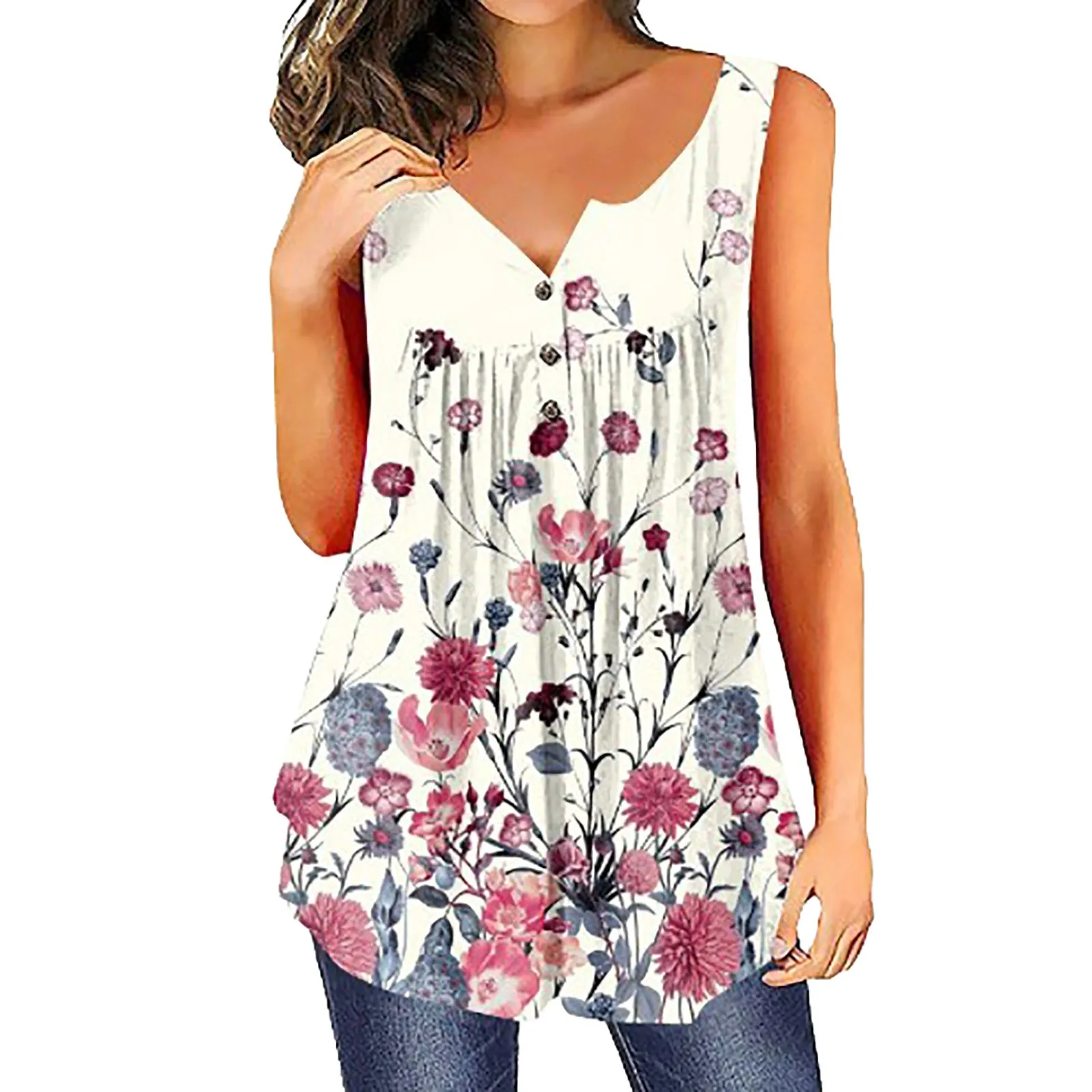

Ladies Summer Loose Border Fashion 3d Sleeveless Printed T Shirt Vest