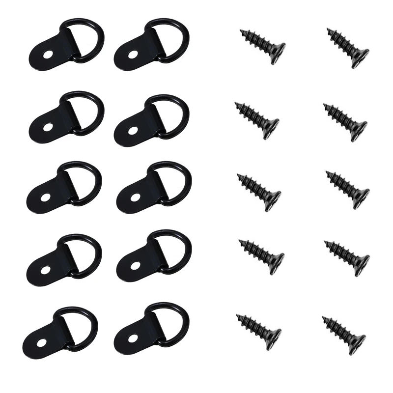 

10 шт. автомобильный съемник D-образной формы, тянущий крюк, анкерное кольцо, железное грузовое прицепное кольцо для грузовых прицепов, каяков, лодок, автофургонов, аксессуары