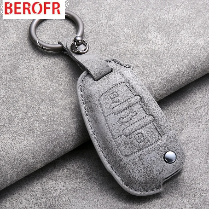 skórzanym etui na kluczyk samochodowy do Audi A1 A3 A6 Q2 Q3 Q7 TT TTS R8 S3 S6 RS3 RS6 Akcesoria stylizacji