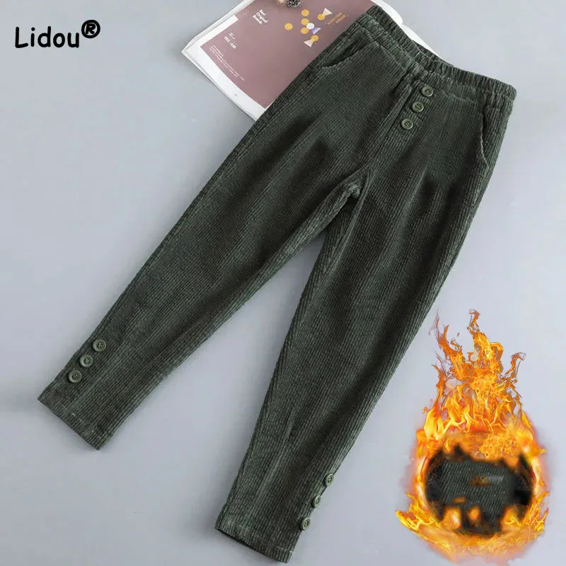 Брюки Женские однотонные на пуговицах