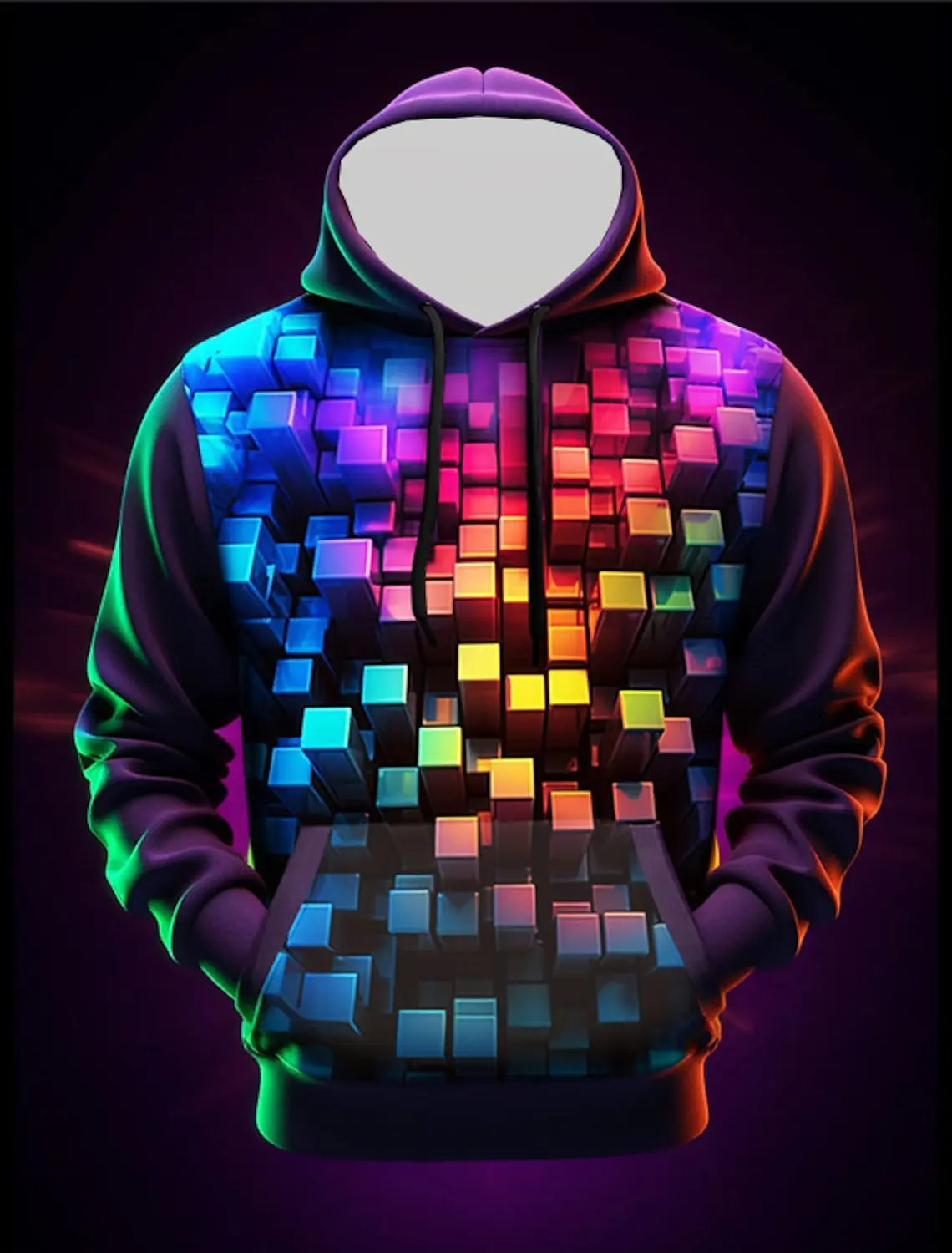 Мужская толстовка с капюшоном и принтом длинным рукавом передним карманом