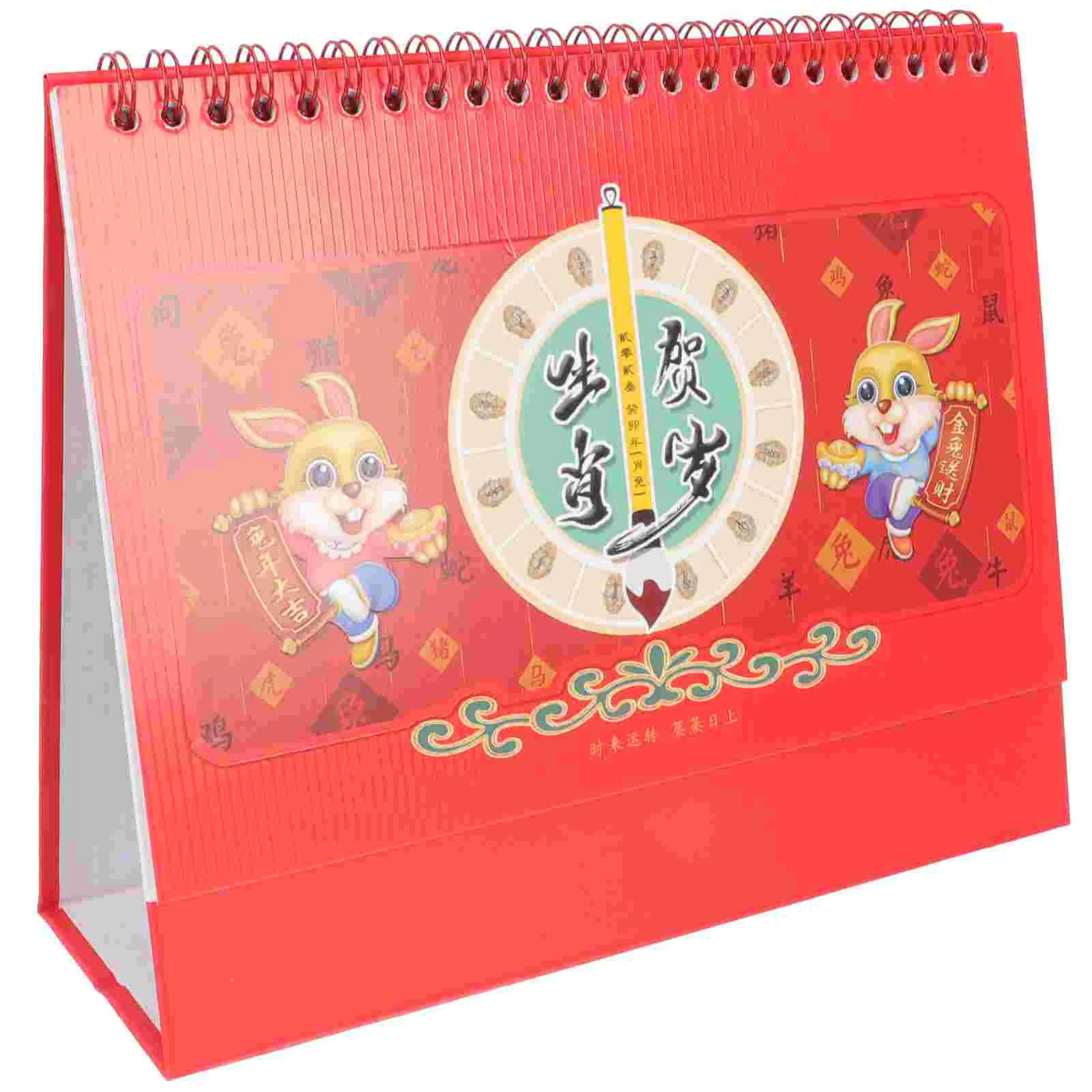 

Календарь, стол на год, настенный кролик, домашний столешница, китайский Настольный Декор, ежемесячный мини-лист, Офисная декоративная бума...