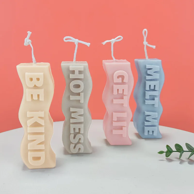 DIY 3D буква волна свеча фотоэлемент ароматерапия Смола кубик льда Форма украшение