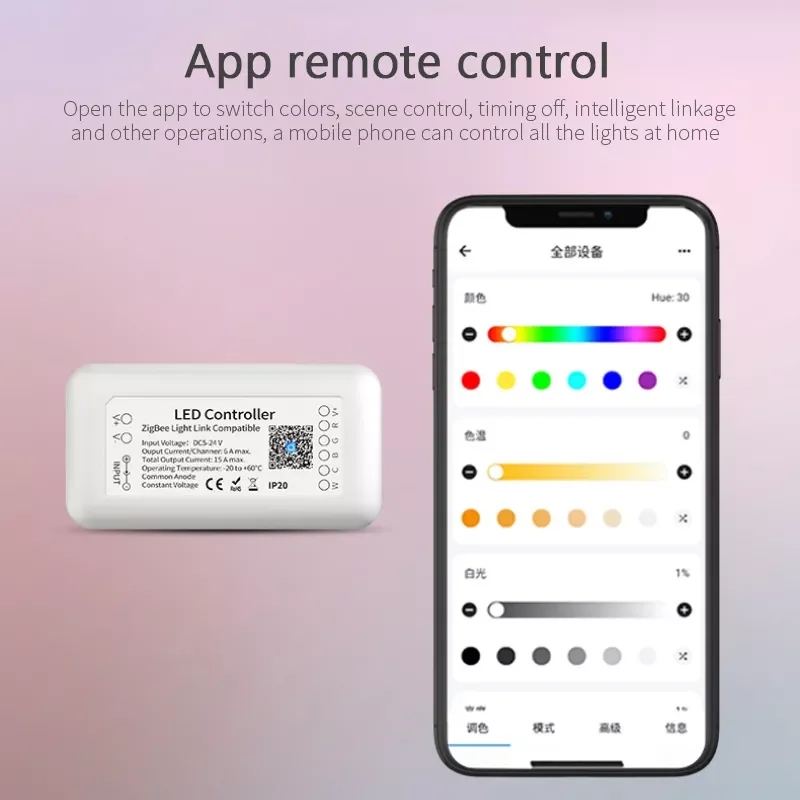 

Умная Светодиодная лента Zigbee 3,0 RGB + CCT, 15 а, с голосовым управлением, запчасти для умного дома для Alexa