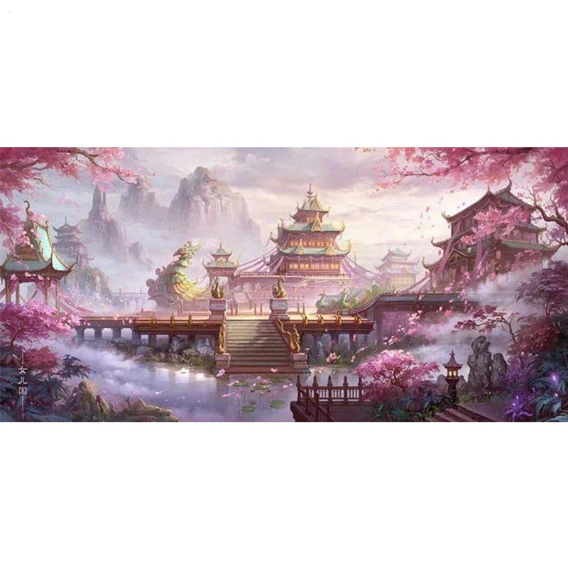 

5d Diamond Painting Chinese Style Cherry Blossoms of Rhinestones Diy Diamond Embroidery Mosaic Wall Art