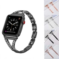 metal diamond band for apple watch 45mm 44mm 42mm 41mm 40mm 38mm stainless steel bracelet for iwatch series 7 6 se 5 4 3 correa