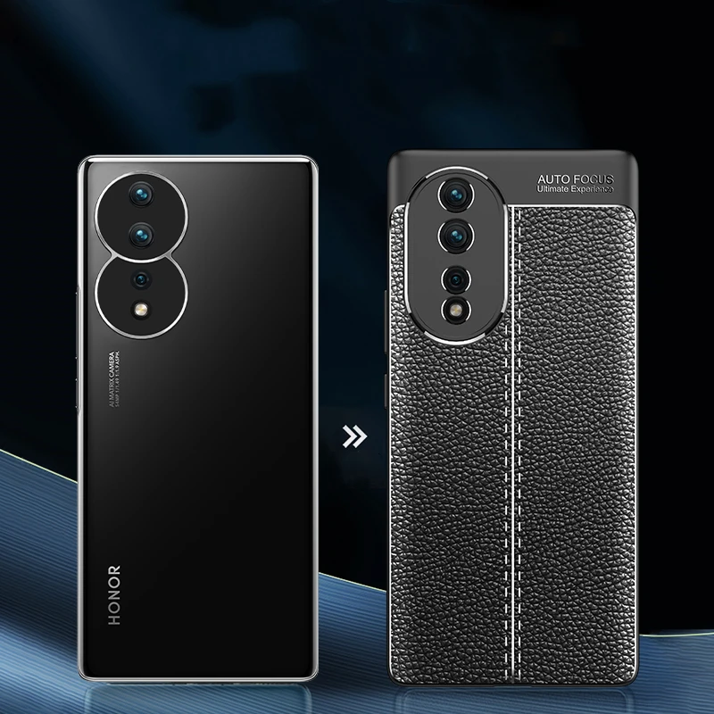 For Huawei Honor 80 Case Cover For Honor 80 Capas New Original Bumper Shockproof Back Soft TPU Leather Fundas Honor 80 Pro Cover