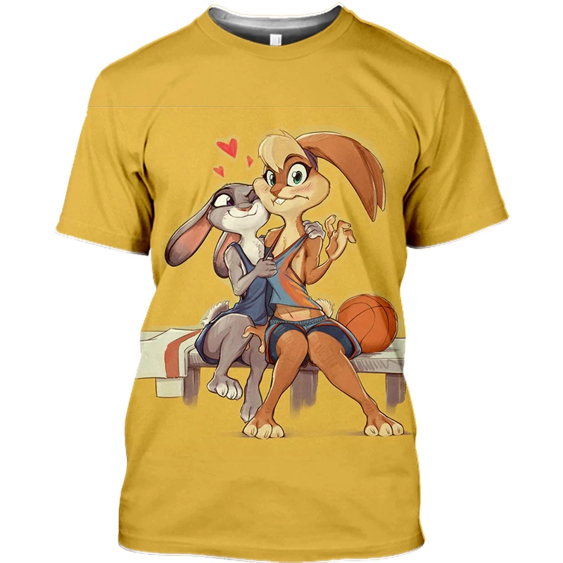 

Футболка мужская с 3D-принтом, милая аниме футболка с кроликом для мальчиков и девочек, Модный повседневный топ с мультипликационным принтом...