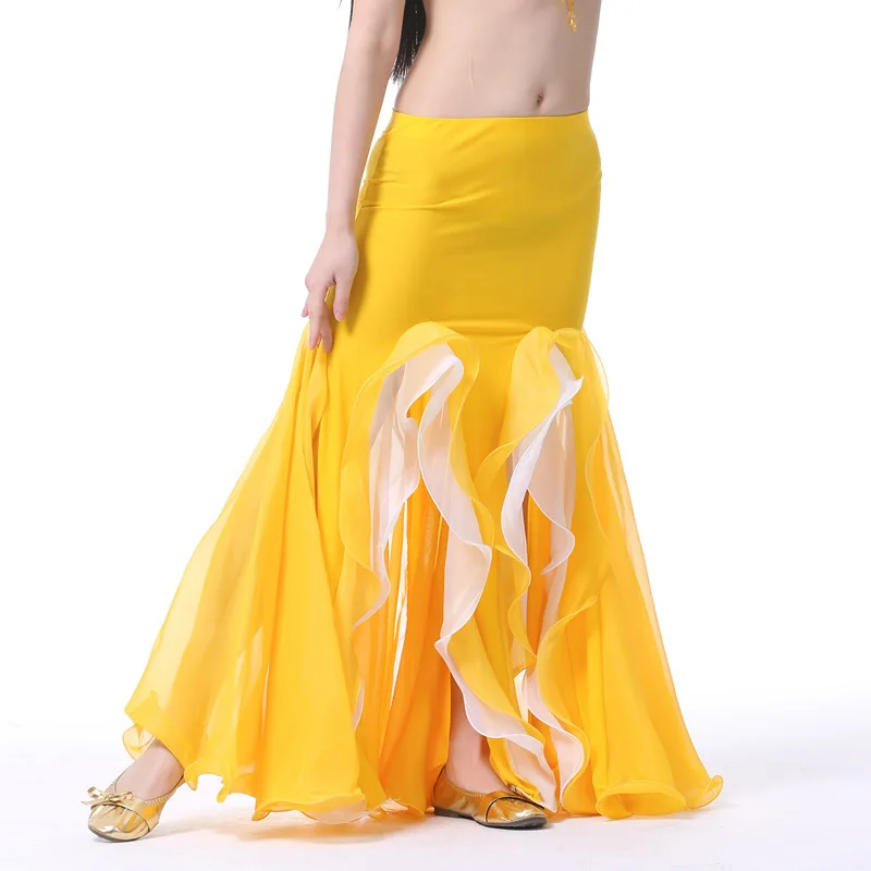 Женская длинная юбка для танца живота роскошная из газовой ткани современных