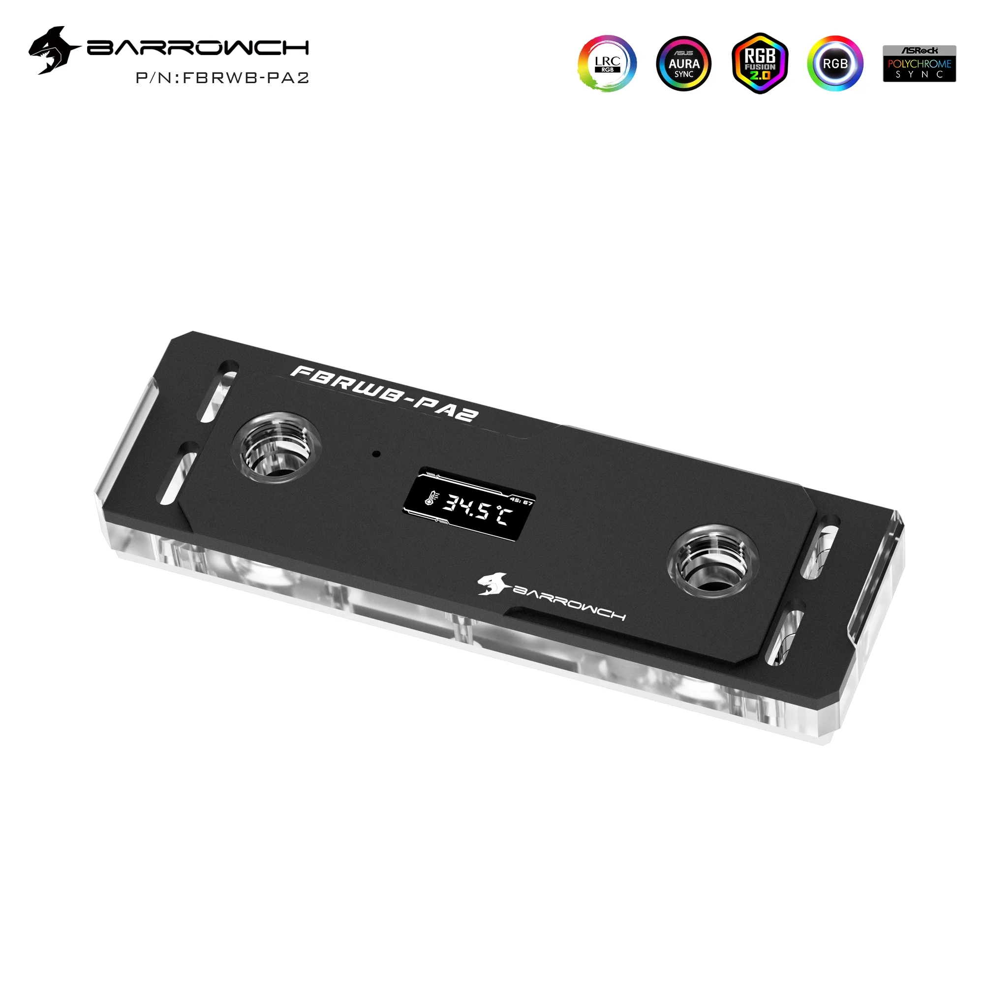 Фото Цифровой дисплей BARROWCH TFT DDR5, DDR4, DDR3, набор водяных блоков для памяти, поддержка 2/4 канала оперативной памяти, кулер, серебристый, черный, FBRWB-PA2 №2